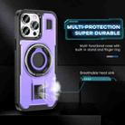 For iPhone 13 Pro Max Ring Holder Carbon Fiber PC Hybrid TPU Phone Case(Purple) - 3