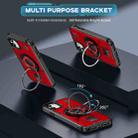 For iPhone 11 Ring Holder Carbon Fiber PC Hybrid TPU Phone Case(Red) - 2