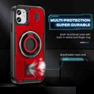 For iPhone 11 Ring Holder Carbon Fiber PC Hybrid TPU Phone Case(Red) - 3