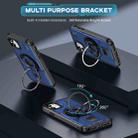 For iPhone 11 Ring Holder Carbon Fiber PC Hybrid TPU Phone Case(Blue) - 2