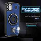 For iPhone 11 Ring Holder Carbon Fiber PC Hybrid TPU Phone Case(Blue) - 3