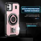 For iPhone 11 Ring Holder Carbon Fiber PC Hybrid TPU Phone Case(Rose Gold) - 3