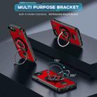 For iPhone 7 / 8 / SE 2022 Ring Holder Carbon Fiber PC Hybrid TPU Phone Case(Red) - 2