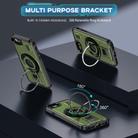 For iPhone 7 / 8 / SE 2022 Ring Holder Carbon Fiber PC Hybrid TPU Phone Case(Army Green) - 2