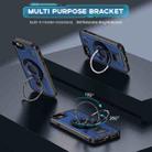 For iPhone 7 / 8 / SE 2022 Ring Holder Carbon Fiber PC Hybrid TPU Phone Case(Blue) - 2