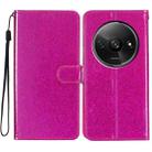 For Redmi A3 Glitter Powder Flip Leather Phone Case(Rose Red) - 1