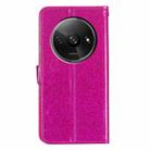 For Redmi A3 Glitter Powder Flip Leather Phone Case(Rose Red) - 3