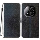 For Redmi Note 14 Pro 5G Glitter Powder Flip Leather Phone Case(Black) - 1