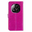 For Redmi Note 14 Pro 5G Glitter Powder Flip Leather Phone Case(Rose Red) - 3
