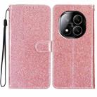For Redmi Note 14 Pro 5G Glitter Powder Flip Leather Phone Case(Rose Gold) - 1