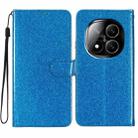 For Redmi Note 14 Pro 5G Glitter Powder Flip Leather Phone Case(Blue) - 1