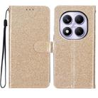 For Redmi Note 14 Pro 4G Glitter Powder Flip Leather Phone Case(Gold) - 1