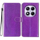 For Redmi Note 14 Pro 4G Glitter Powder Flip Leather Phone Case(Purple) - 1