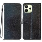 For Redmi Note 14 4G 163.25mm Glitter Powder Flip Leather Phone Case(Black) - 1