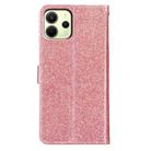 For Redmi Note 14 4G 164.84mm Glitter Powder Flip Leather Phone Case(Rose Gold) - 3