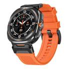 For Samsung Galaxy Watch Ultra 47mm Black Steel Buckle Rubber Quick Release Watch Band(Orange) - 1