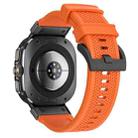 For Samsung Galaxy Watch Ultra 47mm Black Steel Buckle Rubber Quick Release Watch Band(Orange) - 2