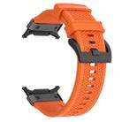 For Samsung Galaxy Watch Ultra 47mm Black Steel Buckle Rubber Quick Release Watch Band(Orange) - 3