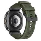 For Samsung Galaxy Watch Ultra 47mm Black Steel Buckle Rubber Quick Release Watch Band(Army Green) - 2