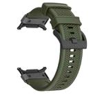 For Samsung Galaxy Watch Ultra 47mm Black Steel Buckle Rubber Quick Release Watch Band(Army Green) - 3