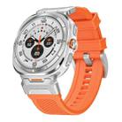 For Samsung Galaxy Watch Ultra 47mm Silver Steel Buckle Rubber Quick Release Watch Band(Orange) - 1