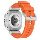 For Samsung Galaxy Watch Ultra 47mm Silver Steel Buckle Rubber Quick Release Watch Band(Orange) - 2