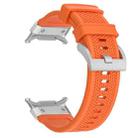 For Samsung Galaxy Watch Ultra 47mm Silver Steel Buckle Rubber Quick Release Watch Band(Orange) - 3