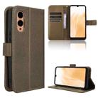 For Fujitsu Arrows We2 Diamond Texture Leather Phone Case(Brown) - 1