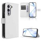 For Fujitsu Arrows Alpha F-51F Diamond Texture Leather Phone Case(White) - 1