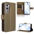 For Fujitsu Arrows Alpha F-51F Diamond Texture Leather Phone Case(Brown) - 1