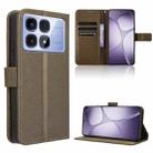For Redmi K70 Ultra Diamond Texture Leather Phone Case(Brown) - 1