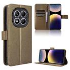 For Redmi Note 14 Pro 4G Diamond Texture Leather Phone Case(Brown) - 1