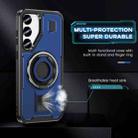 For Samsung Galaxy S24 FE 5G Ring Holder Carbon Fiber PC Hybrid TPU Phone Case(Blue) - 3