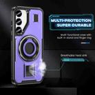 For Samsung Galaxy S24 FE 5G Ring Holder Carbon Fiber PC Hybrid TPU Phone Case(Purple) - 3