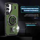 For Samsung Galaxy S23 FE 5G Ring Holder Carbon Fiber PC Hybrid TPU Phone Case(Army Green) - 3