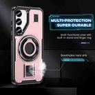 For Samsung Galaxy S23 FE 5G Ring Holder Carbon Fiber PC Hybrid TPU Phone Case(Rose Gold) - 3