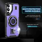 For Samsung Galaxy S23 FE 5G Ring Holder Carbon Fiber PC Hybrid TPU Phone Case(Purple) - 3