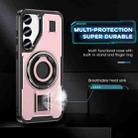 For Samsung Galaxy S23 5G Ring Holder Carbon Fiber PC Hybrid TPU Phone Case(Rose Gold) - 3