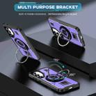 For Samsung Galaxy S23 5G Ring Holder Carbon Fiber PC Hybrid TPU Phone Case(Purple) - 2