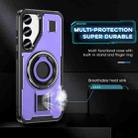 For Samsung Galaxy S23 5G Ring Holder Carbon Fiber PC Hybrid TPU Phone Case(Purple) - 3