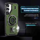 For Samsung Galaxy S23+ 5G Ring Holder Carbon Fiber PC Hybrid TPU Phone Case(Army Green) - 3