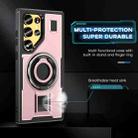 For Samsung Galaxy S23 Ultra 5G Ring Holder Carbon Fiber PC Hybrid TPU Phone Case(Rose Gold) - 3