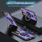For Samsung Galaxy S23 Ultra 5G Ring Holder Carbon Fiber PC Hybrid TPU Phone Case(Purple) - 2