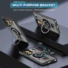 For Samsung Galaxy S22 Ultra 5G Ring Holder Carbon Fiber PC Hybrid TPU Phone Case(Grey) - 2