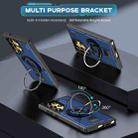 For Samsung Galaxy S22 Ultra 5G Ring Holder Carbon Fiber PC Hybrid TPU Phone Case(Blue) - 2