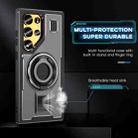 For Samsung Galaxy S25 Ultra 5G Ring Holder Carbon Fiber PC Hybrid TPU Phone Case(Grey) - 3