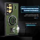 For Samsung Galaxy S25 Ultra 5G Ring Holder Carbon Fiber PC Hybrid TPU Phone Case(Army Green) - 3