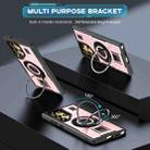 For Samsung Galaxy S25 Ultra 5G Ring Holder Carbon Fiber PC Hybrid TPU Phone Case(Rose Gold) - 2