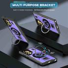 For Samsung Galaxy S25 Ultra 5G Ring Holder Carbon Fiber PC Hybrid TPU Phone Case(Purple) - 2