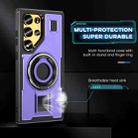 For Samsung Galaxy S25 Ultra 5G Ring Holder Carbon Fiber PC Hybrid TPU Phone Case(Purple) - 3